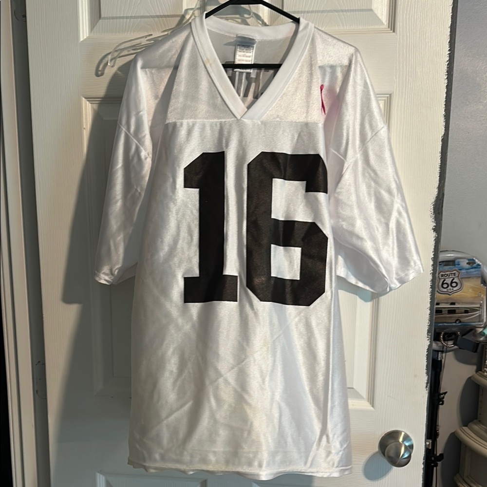 NFL Browns Cribbs #16White and brown Jersey